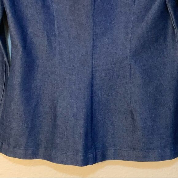 ERIK STEWART Vintage Denim Blazer Women's Sz 2 Dark Blue Two Button Pocket. - Picture 6 of 13